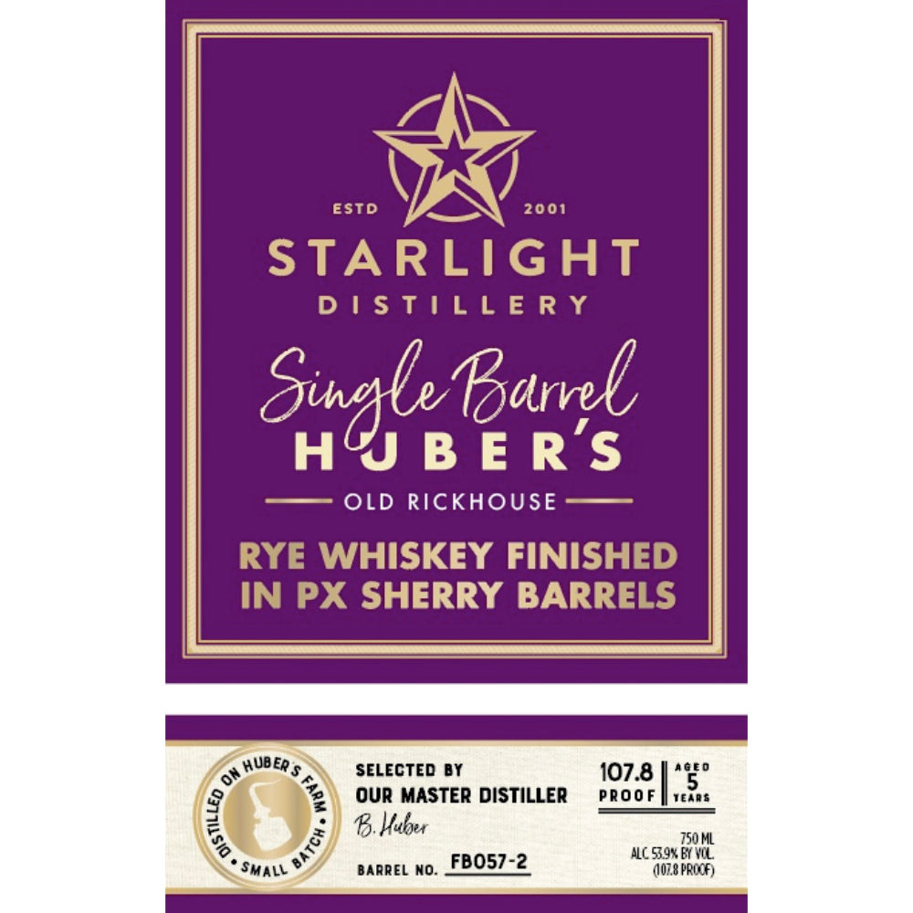 Starlight 5 Year Old Rye Finished In PX Sherry Barrels - Goro's Liquor