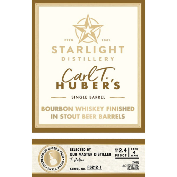 Starlight Bourbon Finished In Stout Beer Barrels - Goro's Liquor