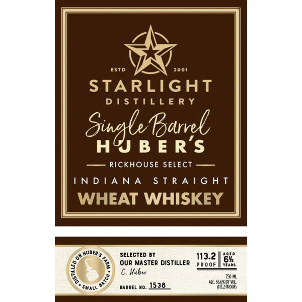 Starlight Huber's Indiana Straight Wheat Whiskey - Goro's Liquor