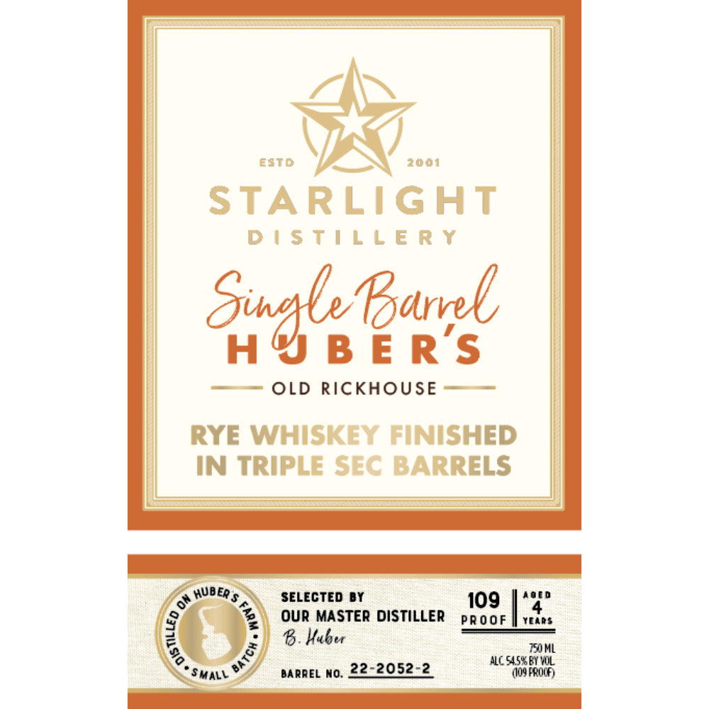 Starlight Rye Finished in Triple Sec Barrels - Goro's Liquor