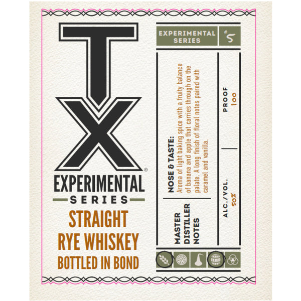 TX Experimental Series #5 Bottled in Bond Straight Rye Whiskey - Goro's Liquor