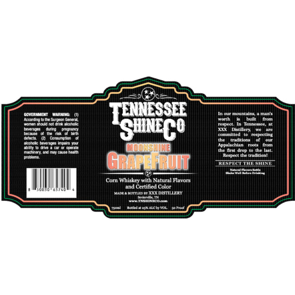 Tennessee Shine Co Grapefruit Moonshine - Goro's Liquor