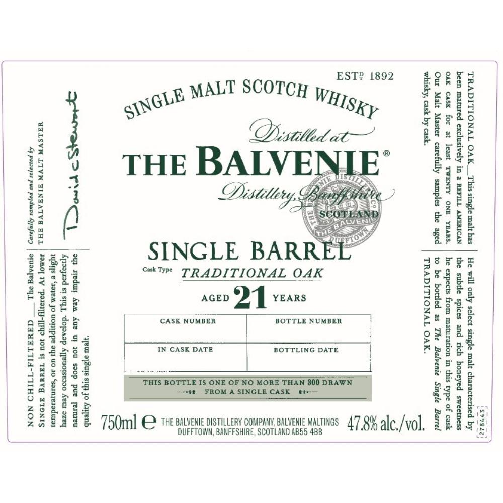 The Balvenie Single Barrel Traditional Oak 21 Year Old - Goro's Liquor