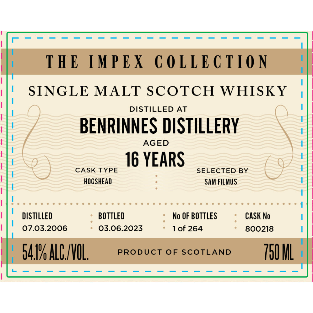 The ImpEx Collection Benrinnes Distillery 16 Year Old 2006 - Goro's Liquor