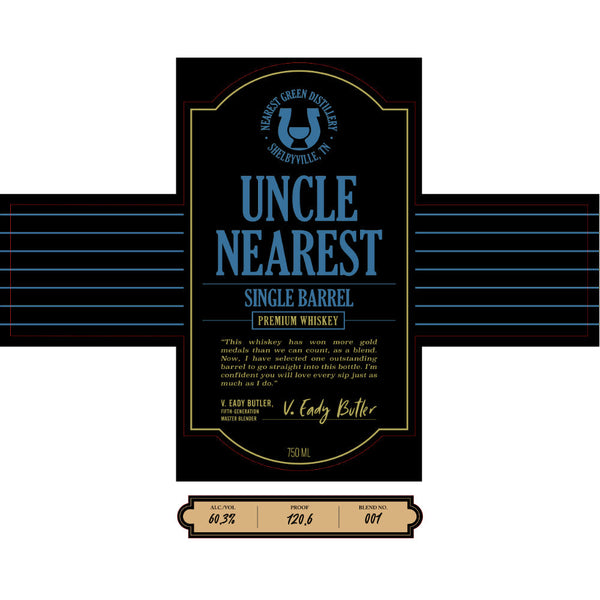 Uncle Nearest Single Barrel Whiskey 120.6 Proof - Goro's Liquor