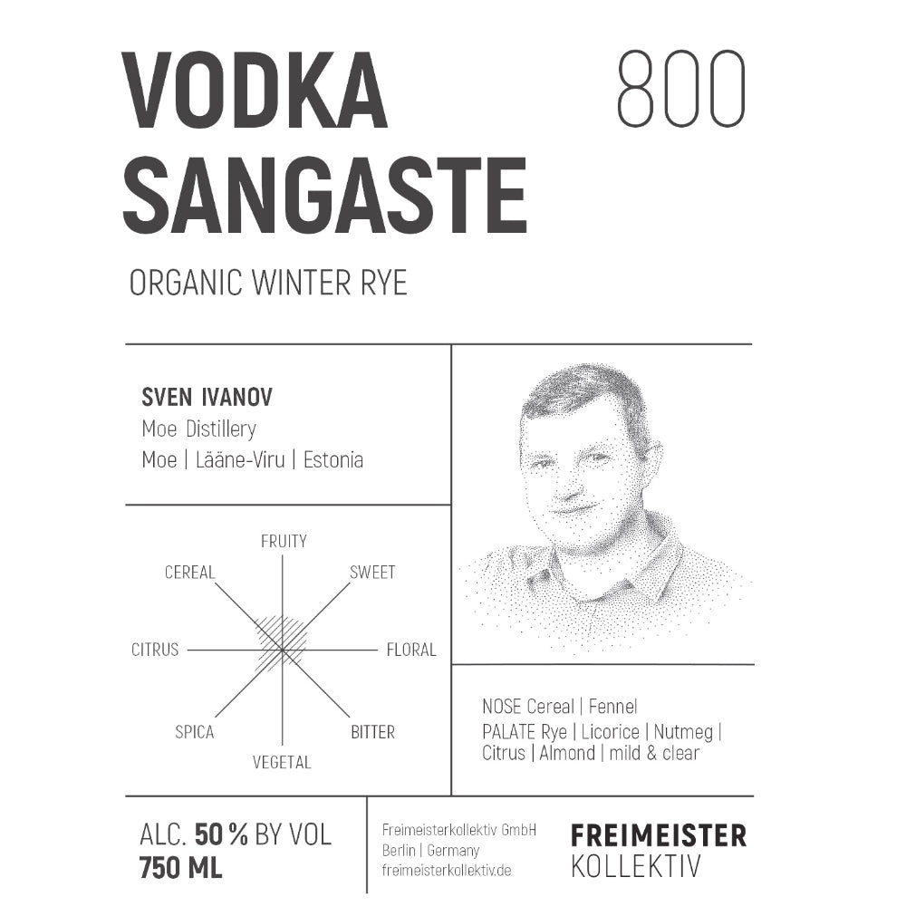 Vodka Sangaste 800 Organic Winter Rye Vodka - Goro's Liquor