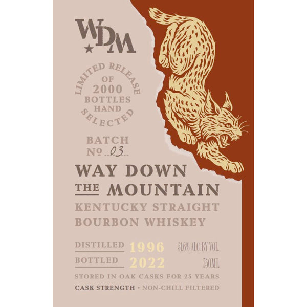 Way Down the Mountain 25 Year Old Kentucky Straight Bourbon - Goro's Liquor