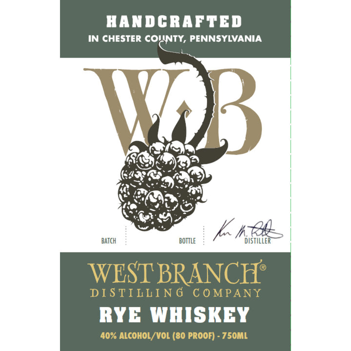 West Branch Distilling Rye Whiskey - Goro's Liquor