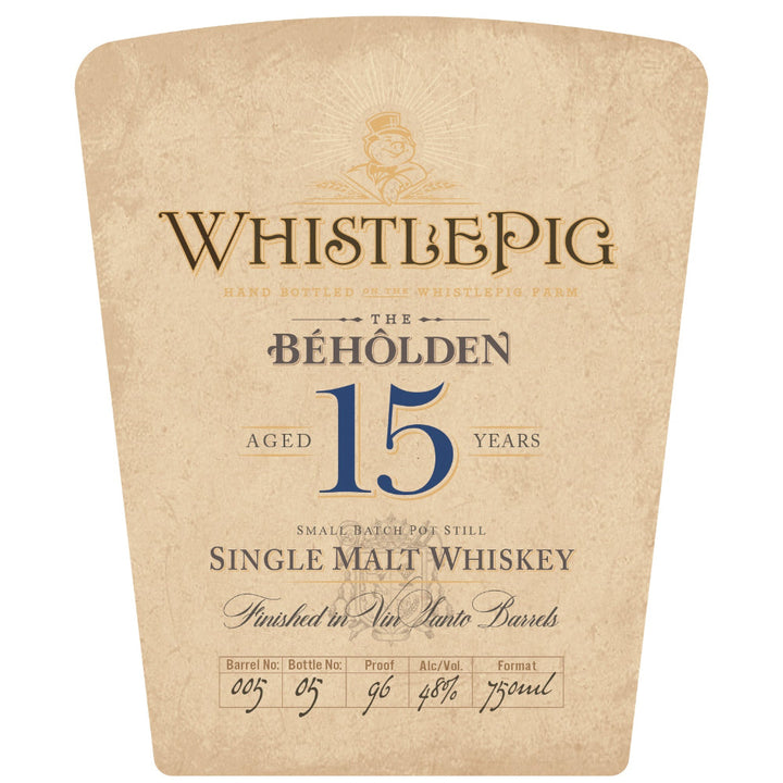 WhistlePig The Beholden 15 Year Old Finished in Vin Santo Barrels - Goro's Liquor