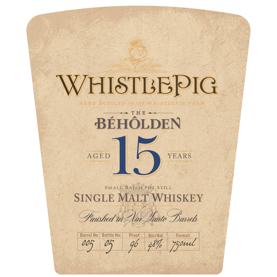 WhistlePig The Beholden 15 Year Old Finished in Vin Santo Barrels - Goro's Liquor