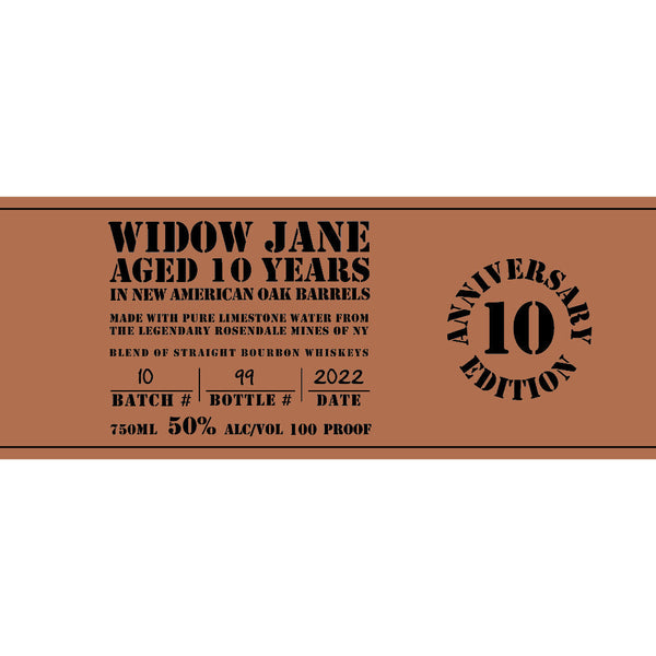 Widow Jane 10 Year Old Bourbon 10th Anniversary Edition - Goro's Liquor