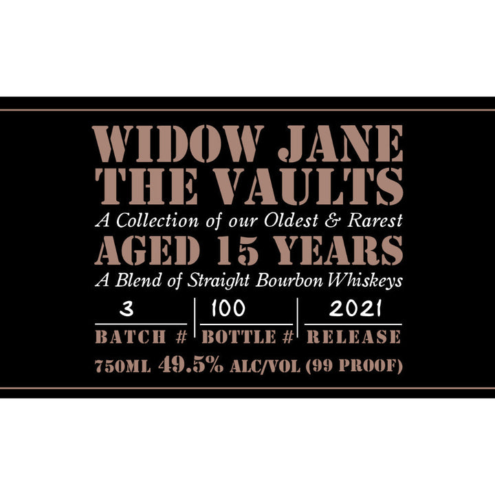 Widow Jane The Vaults 15 Year Old 2021 Release - Goro's Liquor