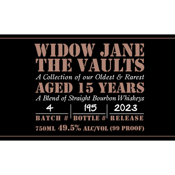 Widow Jane The Vaults 15 Year Old 2023 Release - Goro's Liquor