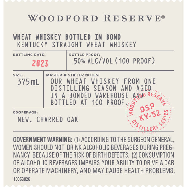 Woodford Reserve Bottled in Bond Kentucky Straight Wheat Whiskey - Goro's Liquor