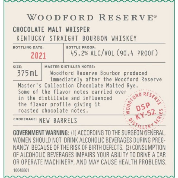 Woodford Reserve Chocolate Malt Whisper Bourbon - Goro's Liquor