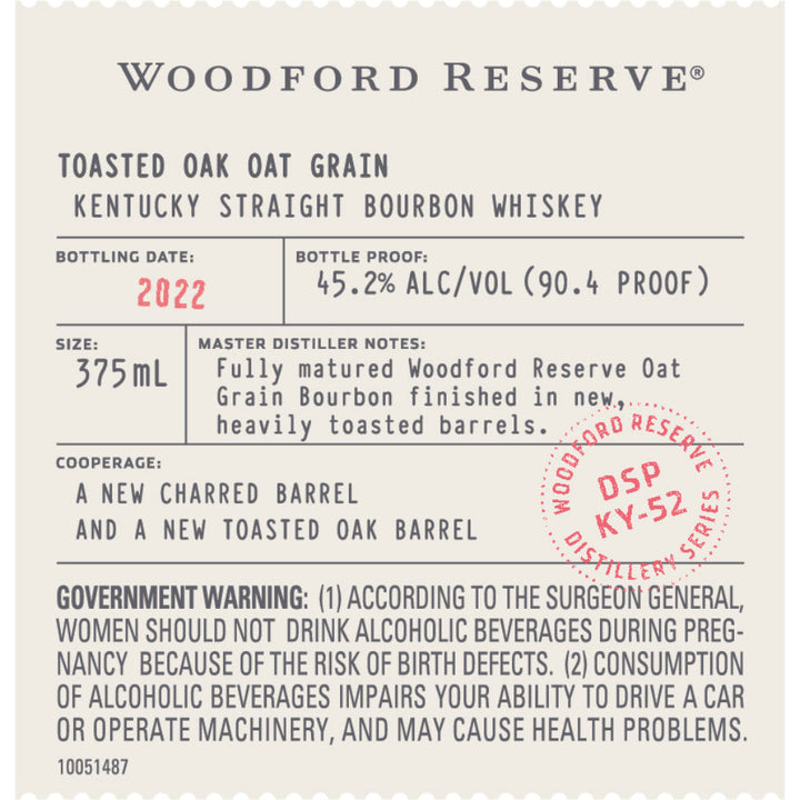 Woodford Reserve Toasted Oak Oat Grain Bourbon - Goro's Liquor