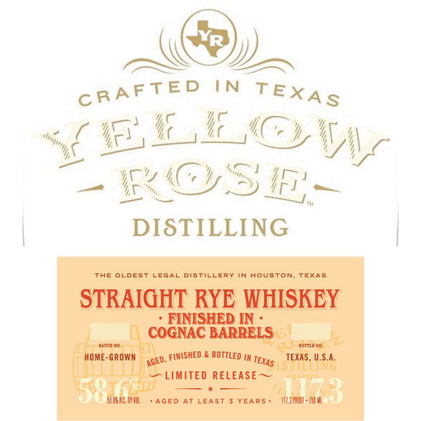 Yellow Rose Distilling Straight Rye Finished In Cognac Barrels - Goro's Liquor