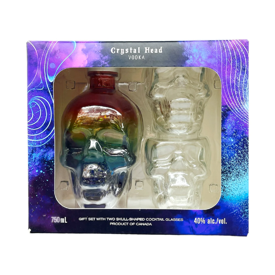 Crystal Head Vodka Pride Gift Set With 2 Skull Cocktail Glasses Vodka Crystal Head Vodka   