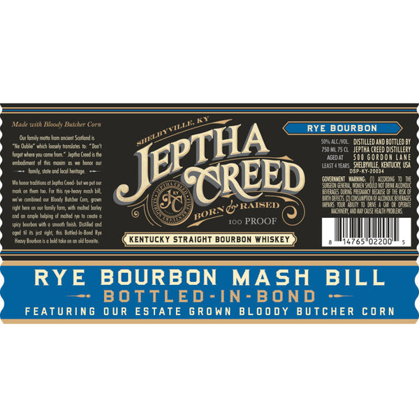 Jeptha Creed Bottled In Bond Straight Bourbon - Goro's Liquor