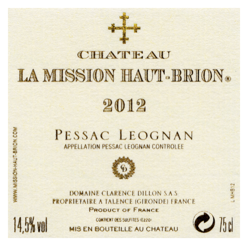 Chateau La Mission Haut-Brion 2012 Pessac Leognan - Goro's Liquor