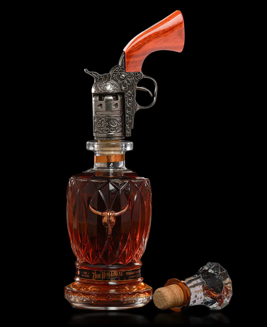 Doc Holliday 10 Year Old Straight Bourbon Whiskey & Revolver Set