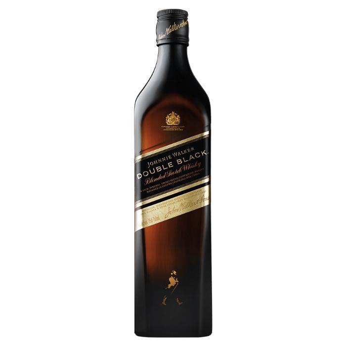 Johnnie Walker Double Black whisky bottle with gold foil label