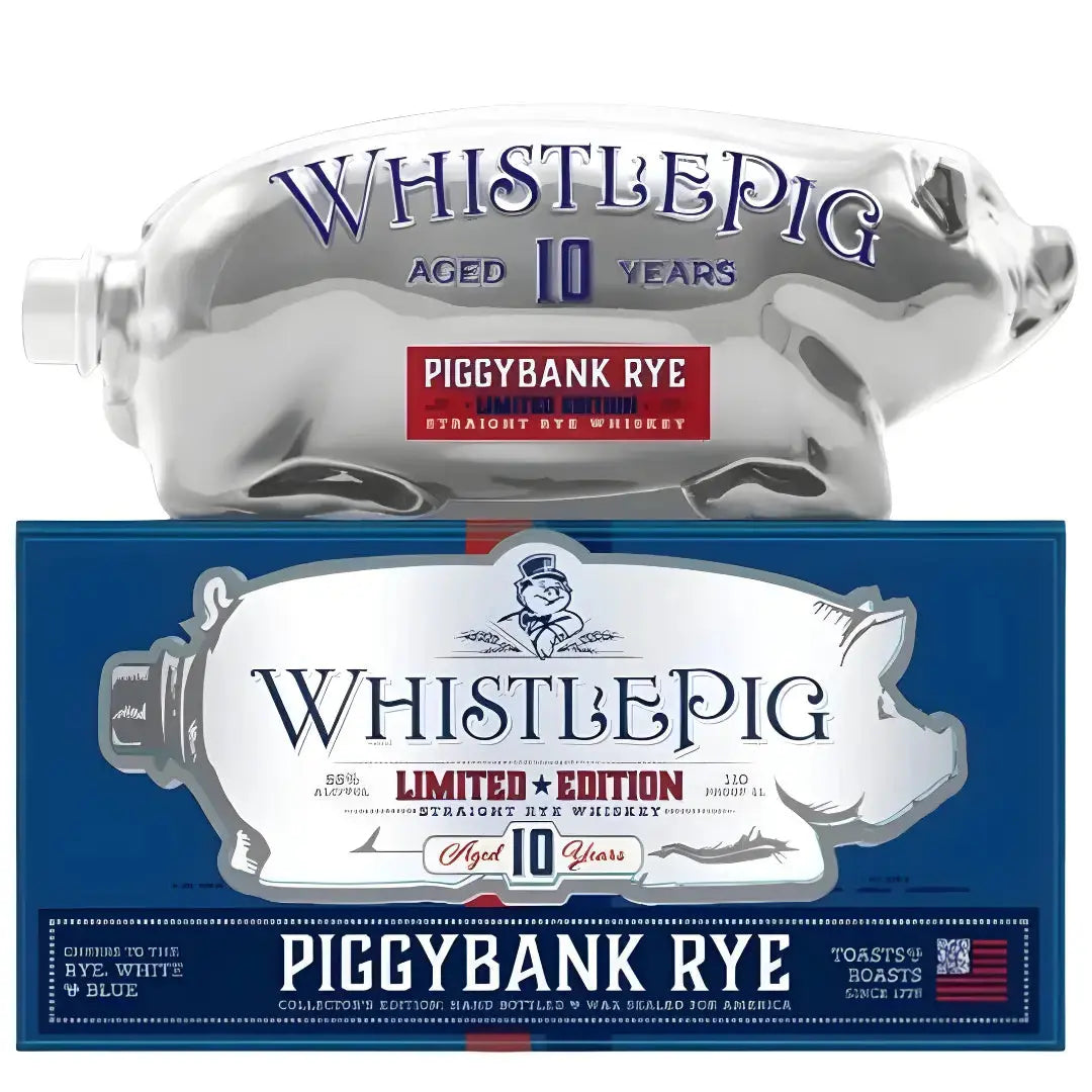 WhistlePig 10 Year PiggyBank Rye White and Blue Limited Edition